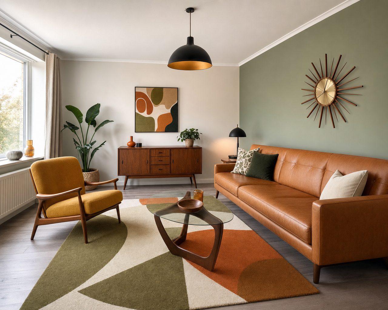 Mid-century: Walnut · warm accents