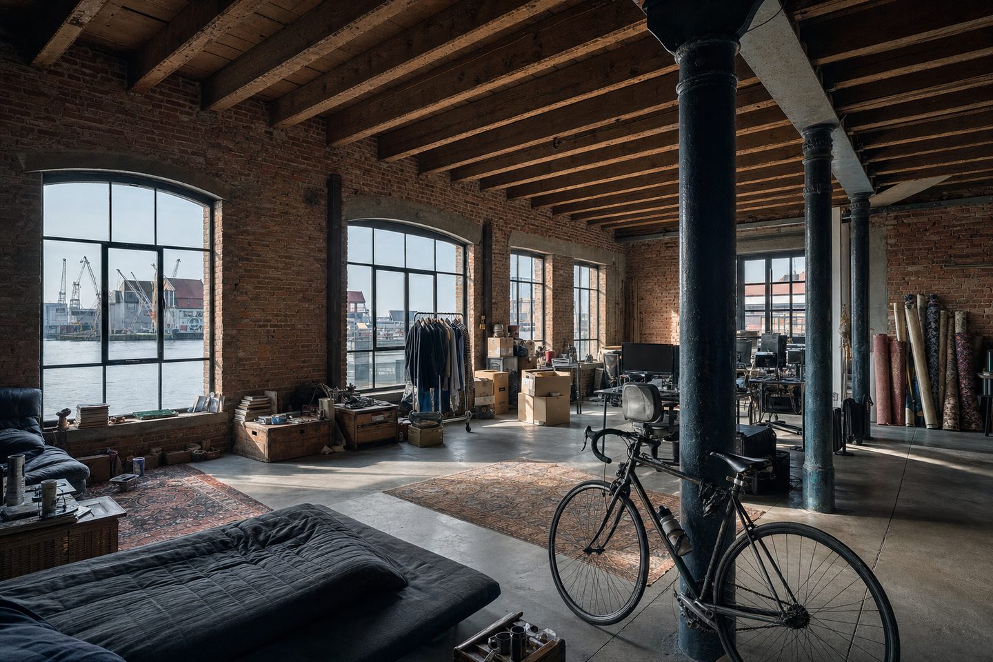 Leefruimte pakhuisloft, Eilandje — Origineel