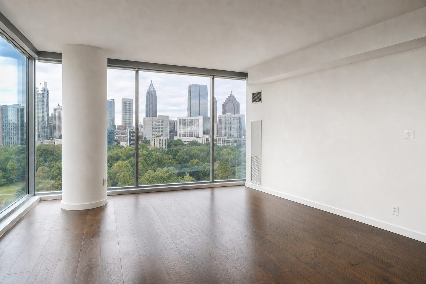 Condo living room, Midtown — Decluttered