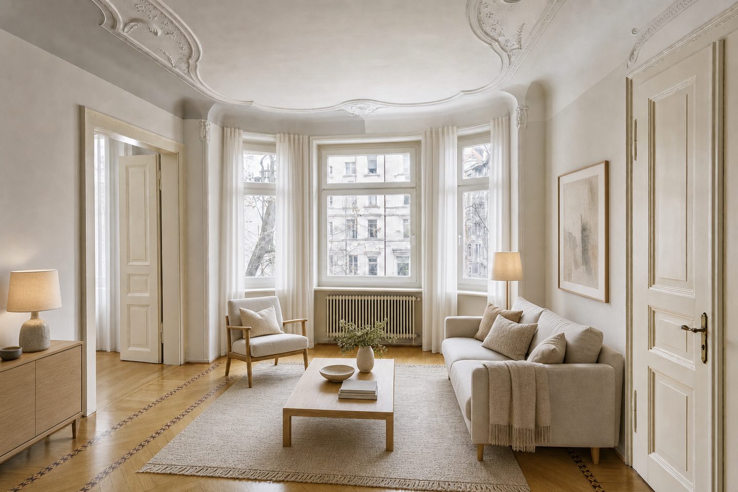 Jugendstil-Wohnzimmer, St. Johann — Eingerichtet