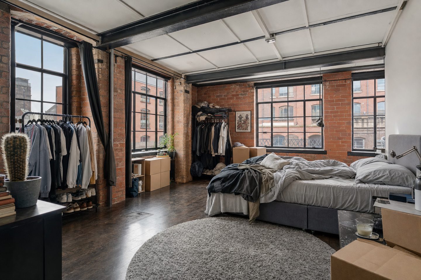 Warehouse conversion bedroom, Jewellery Quarter — Original