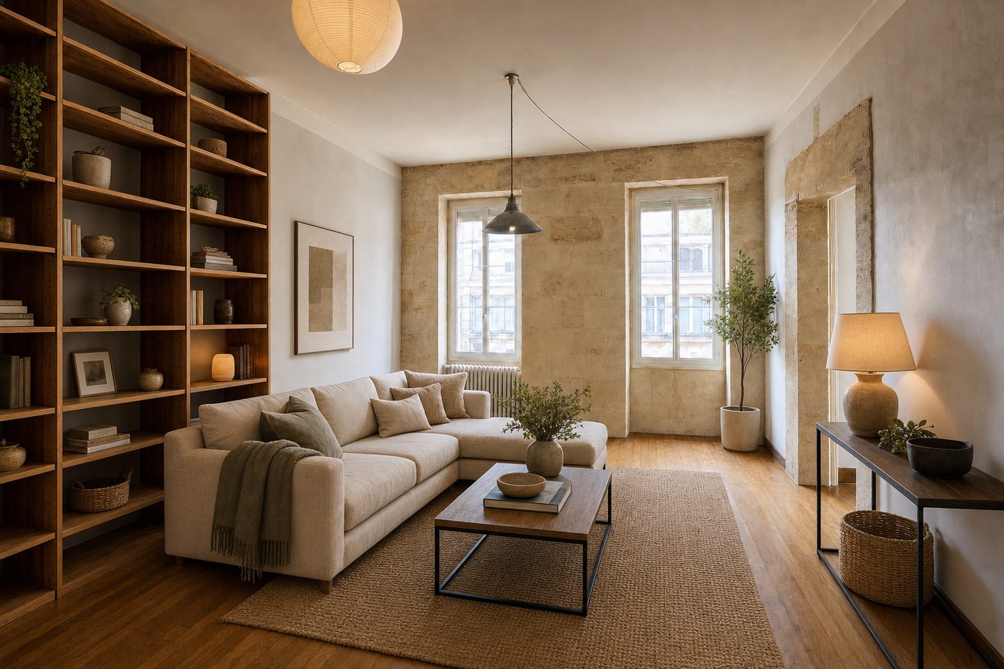 Appartement en pierre, Chartrons — Mis en scène