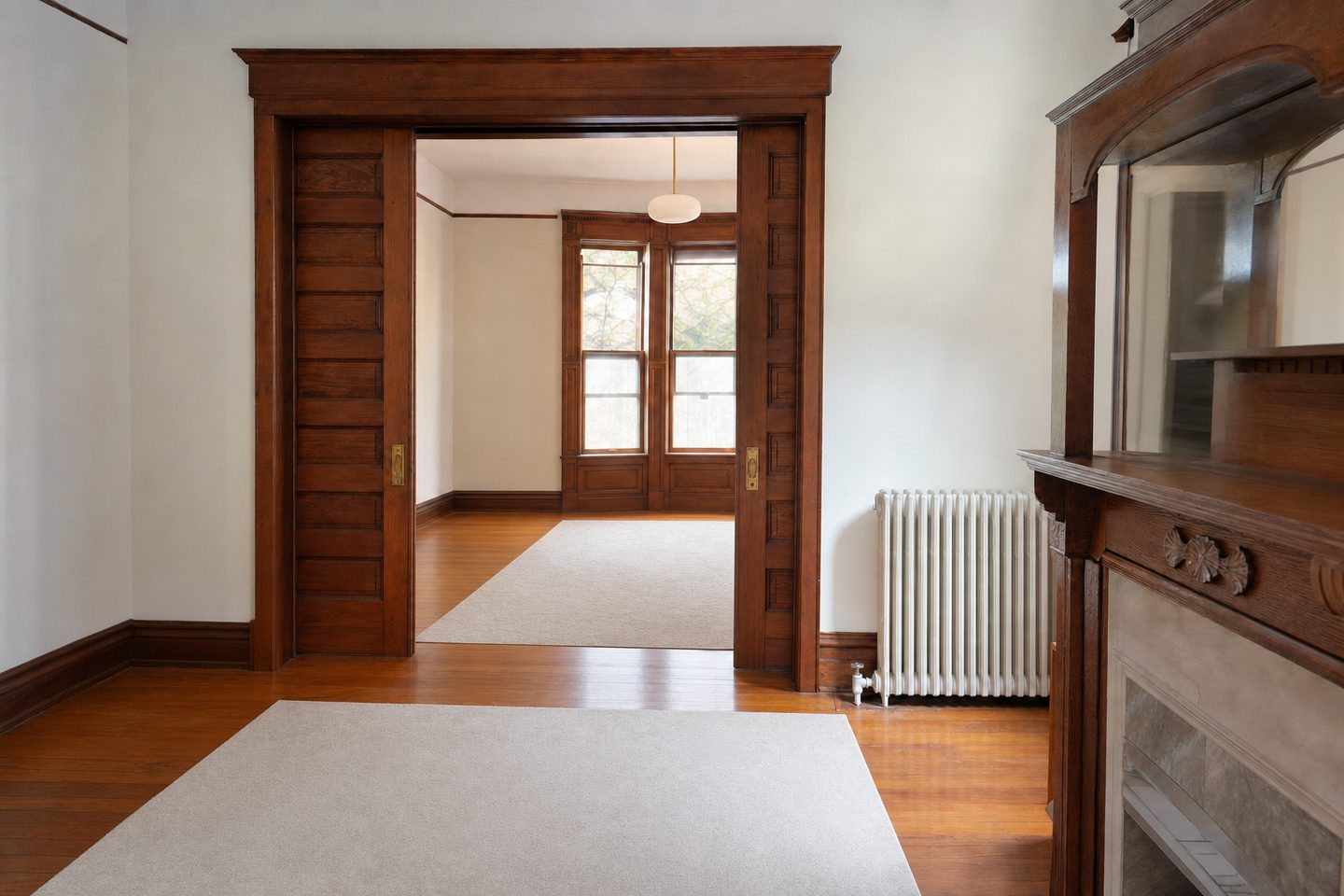 Rowhouse parlor, Bed-Stuy — Decluttered