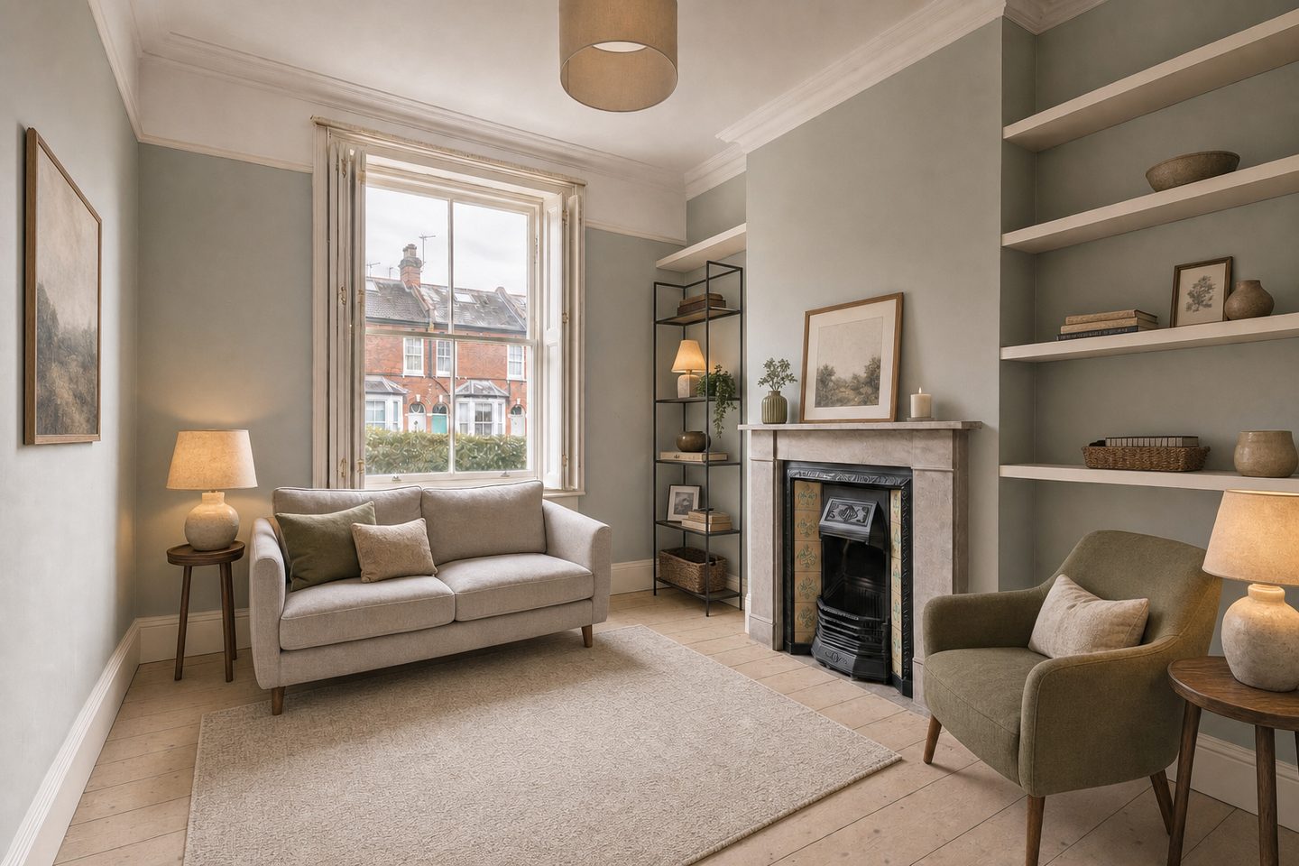 Victorian terrace sitting room, Romsey — Staged
