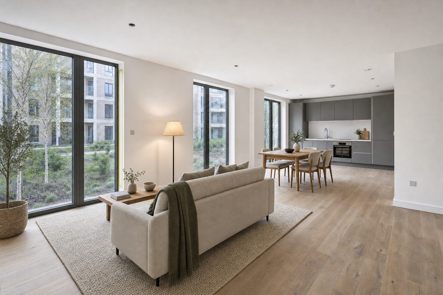 New-build living room, Eddington — Staged