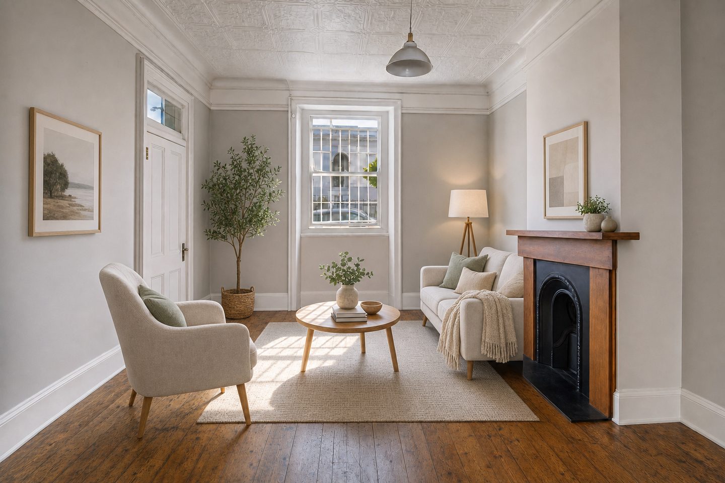 Victorian semi living room, Woodstock — Staged