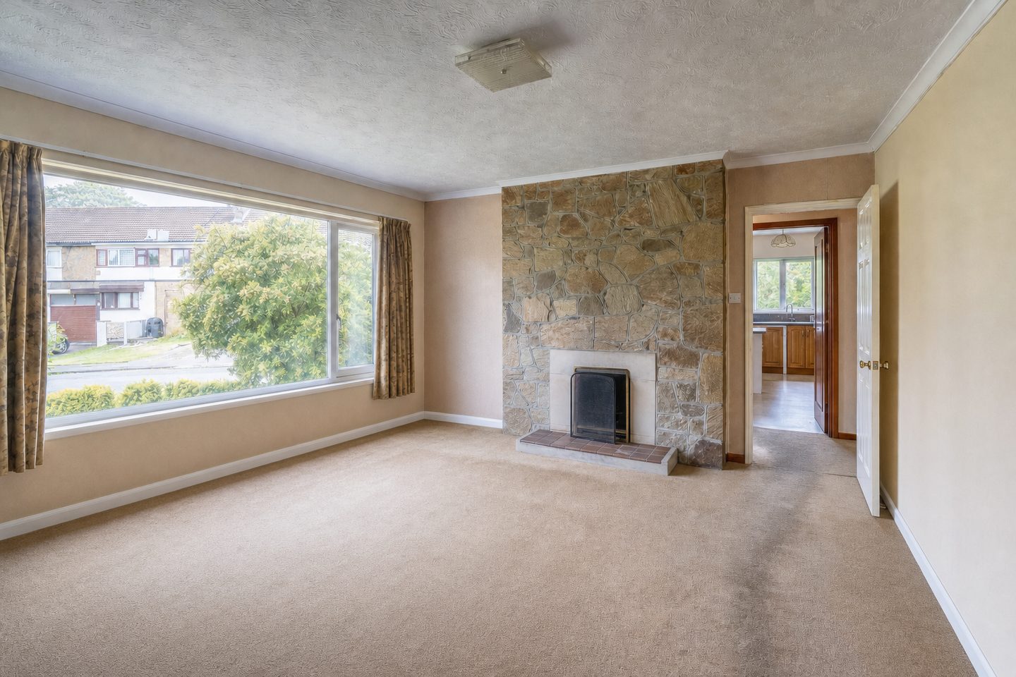 1970s semi living room, Douglas — Decluttered