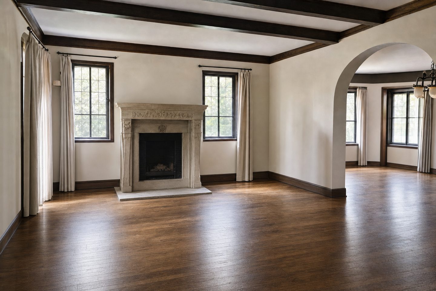 Tudor living room, M Streets — Decluttered
