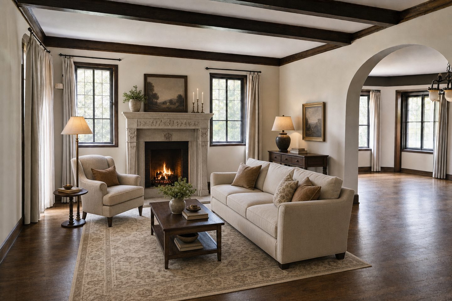Tudor living room, M Streets — Staged