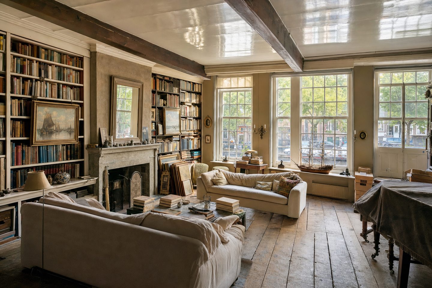 Woonkamer grachtenpand, Oude Delft — Origineel