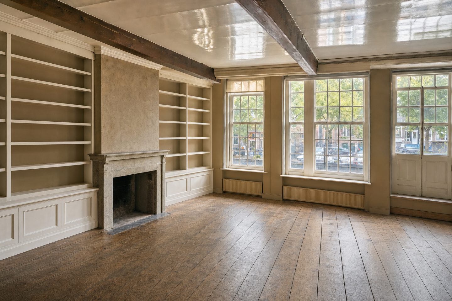 Woonkamer grachtenpand, Oude Delft — Opgeruimd