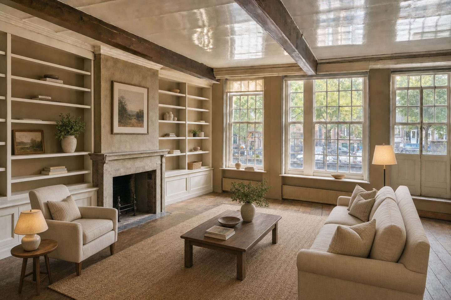 Woonkamer grachtenpand, Oude Delft — Gestyled