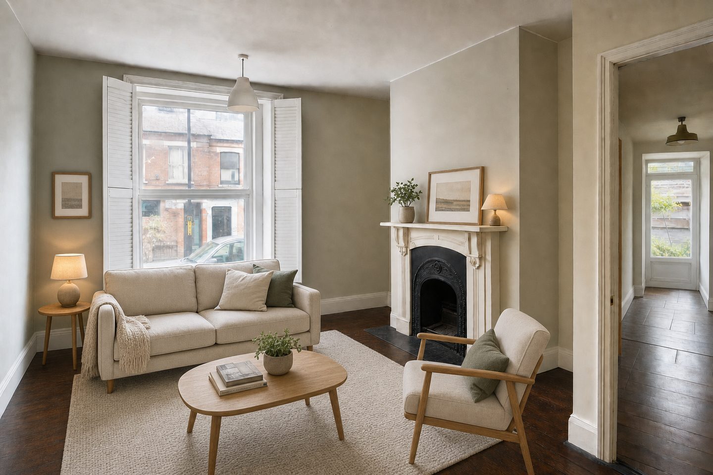 Artisan cottage living room, Stoneybatter — Staged