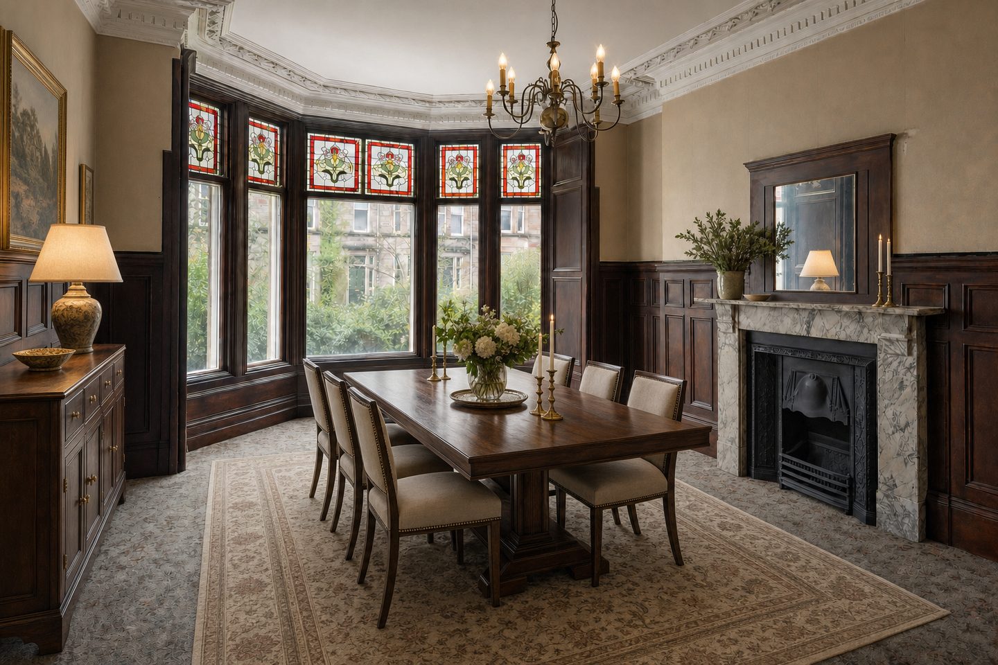Villa dining room, Pollokshields — Staged