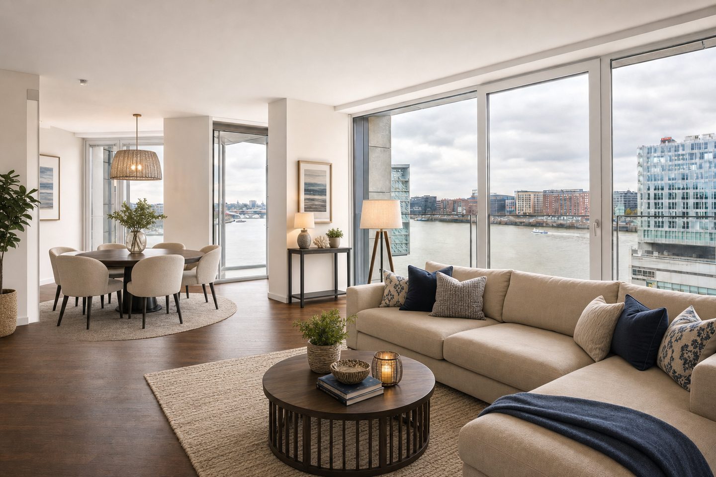 Wohnung mit Elbblick, HafenCity — Eingerichtet