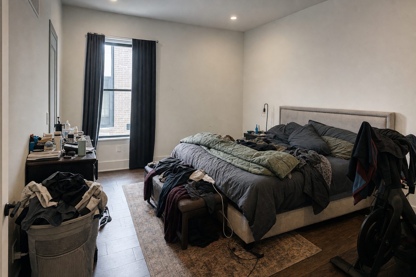 Townhome primary bedroom, EaDo — Original