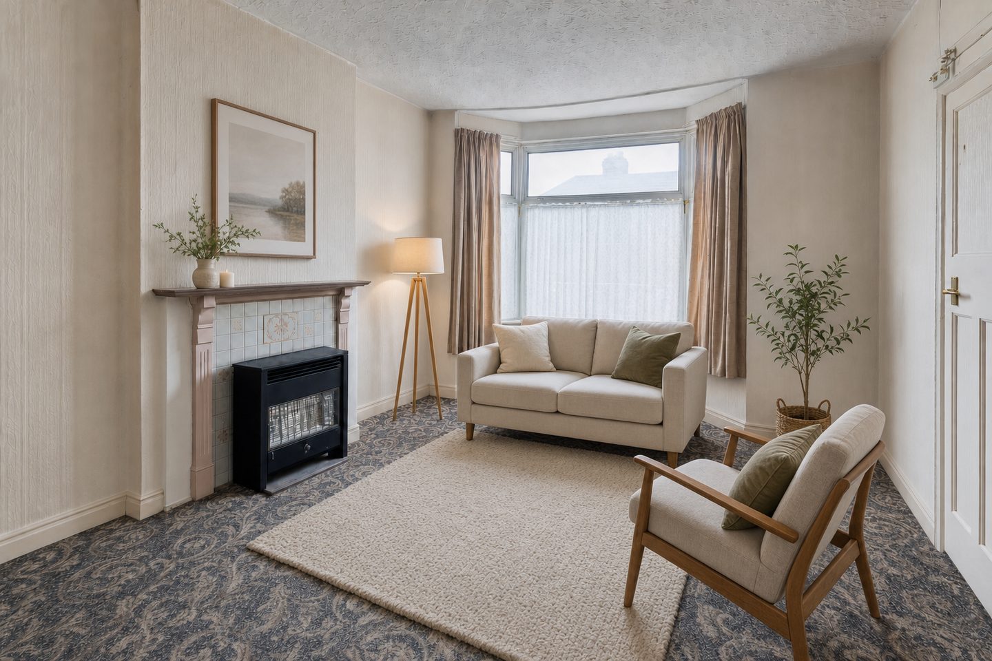 Back-to-back front room, Harehills — Staged