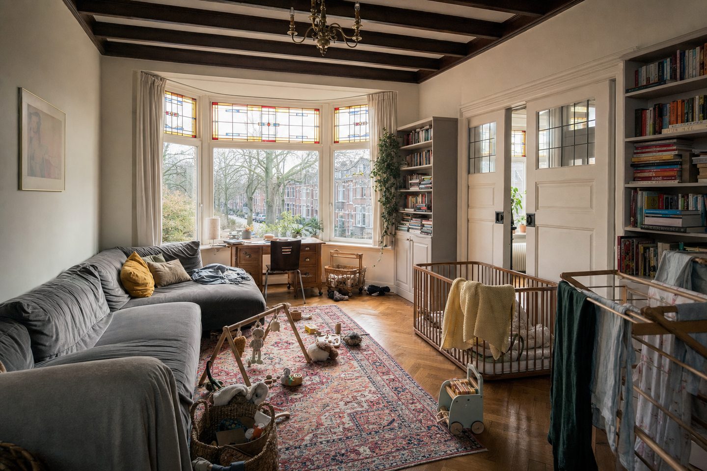Woonkamer jaren-30 huis, Professorenwijk — Origineel