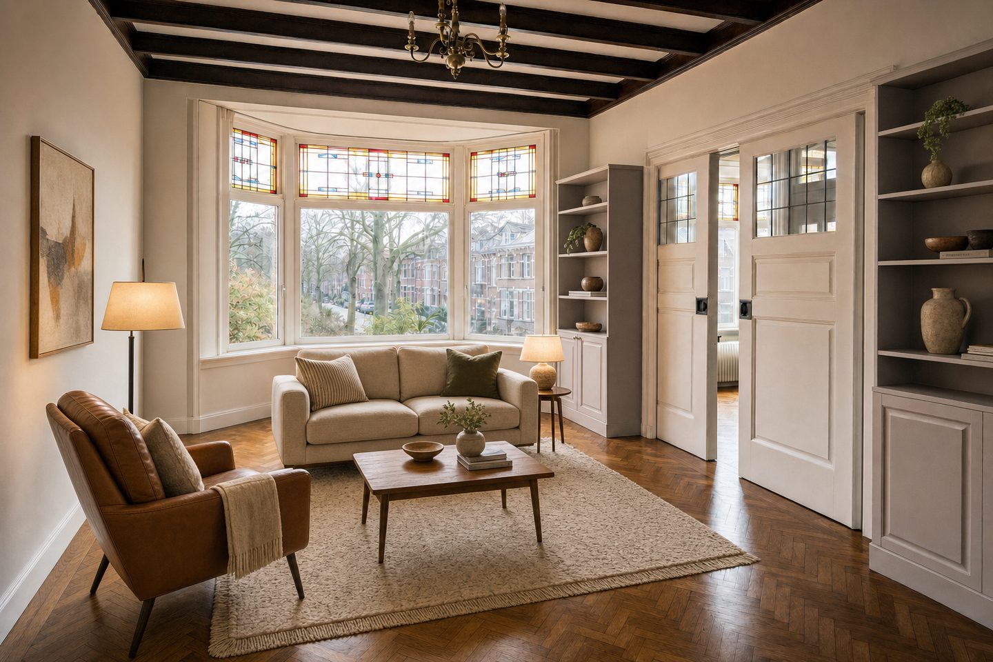 Woonkamer jaren-30 huis, Professorenwijk — Gestyled