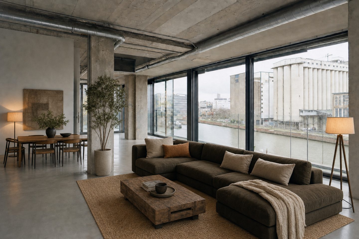 Leefruimte brouwerijloft, Vaartkom — Gestyled