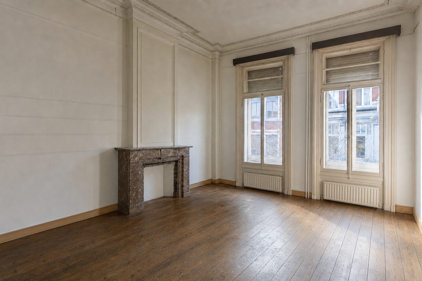 Woonkamer voormalig studentenhuis, binnenstad — Opgeruimd