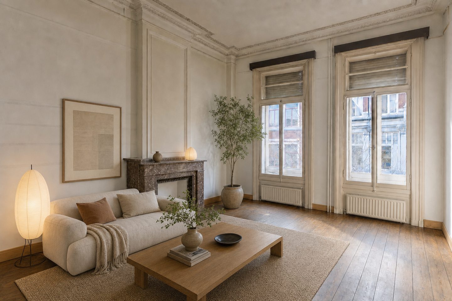 Woonkamer voormalig studentenhuis, binnenstad — Gestyled