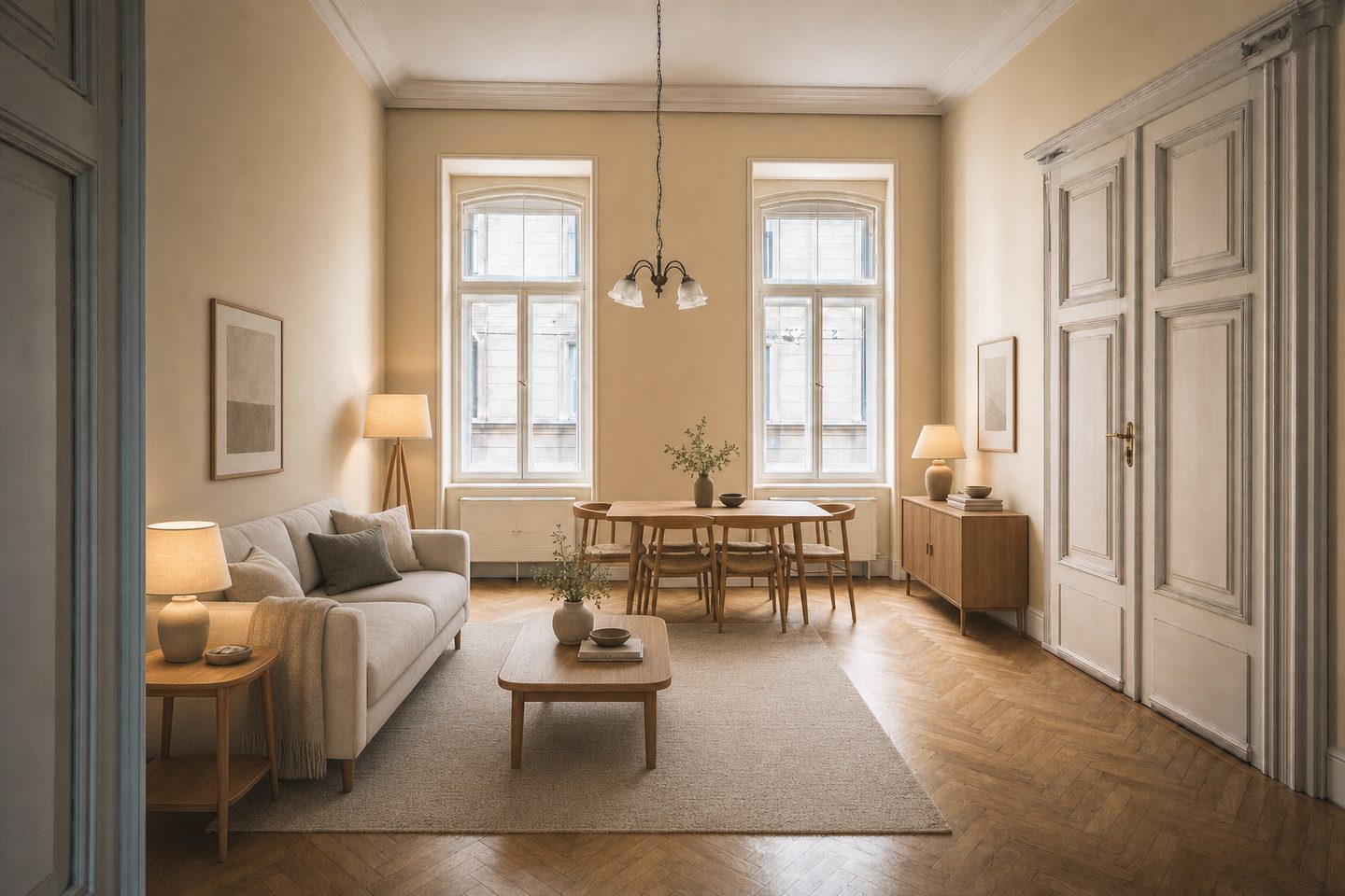 Gründerzeit-Wohnzimmer, Innere Stadt — Eingerichtet