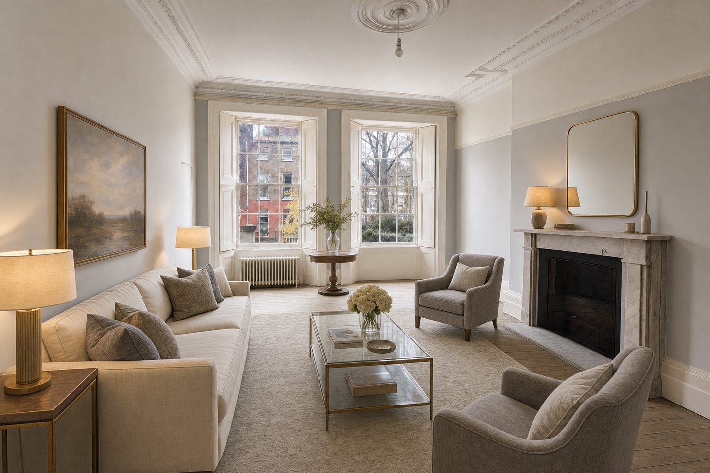 Georgian terrace drawing room, Canning — Staged