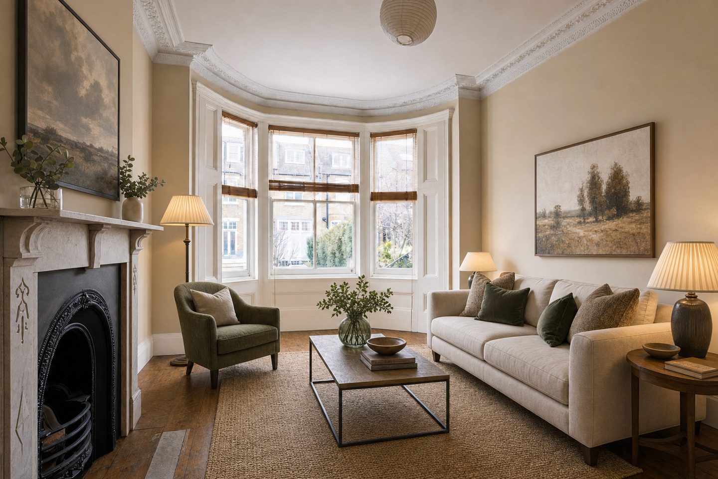 Victorian terrace reception room — Staged