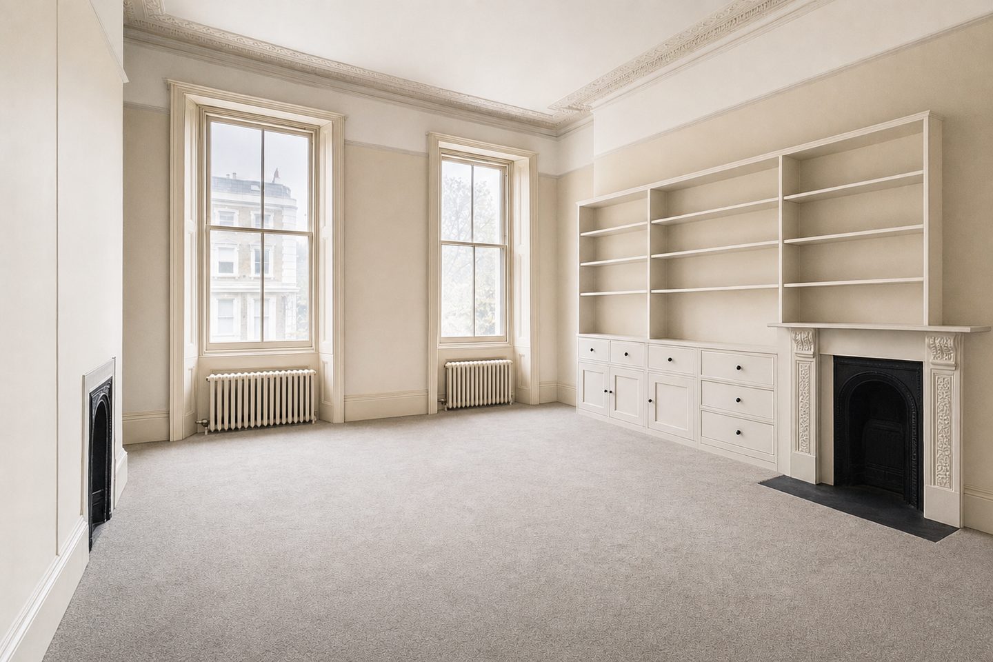 Mansion flat bedroom, west London — Decluttered
