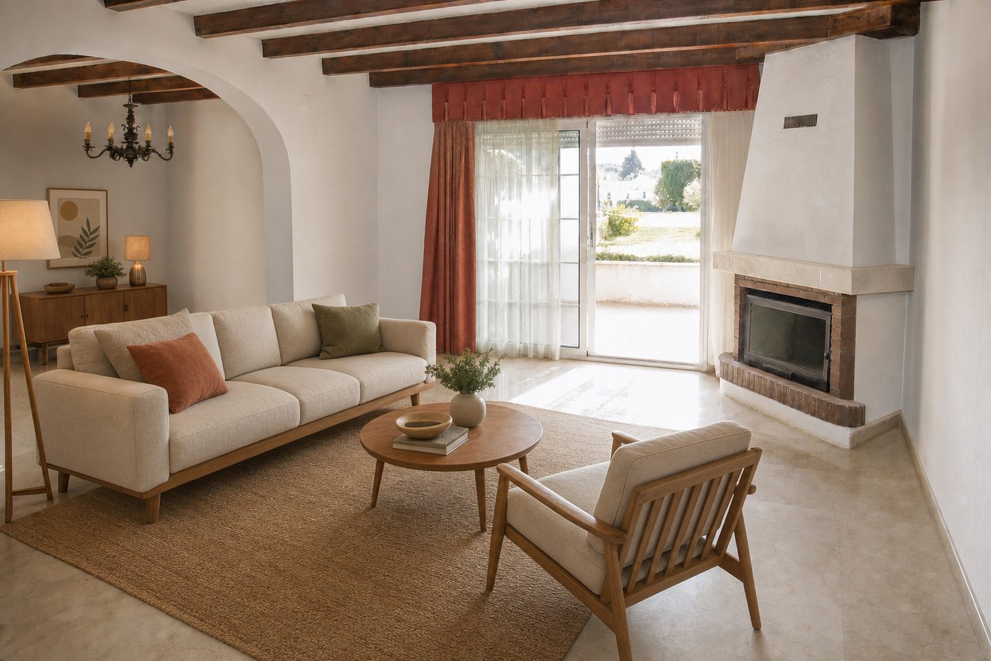 Salón de adosado, Nueva Andalucía — Ambientado