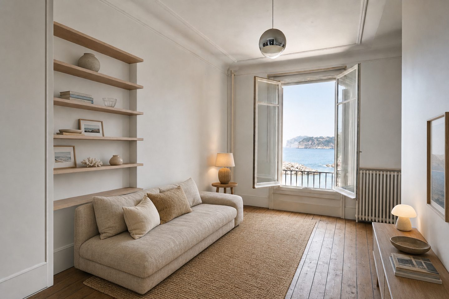Appartement vue mer, Endoume — Mis en scène