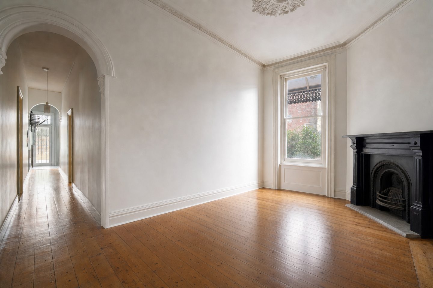 Victorian terrace front room, Fitzroy — Decluttered