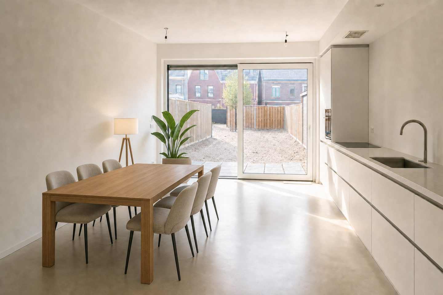 Keuken-eetkamer nieuwbouwwoning, Hof van Holland — Gestyled