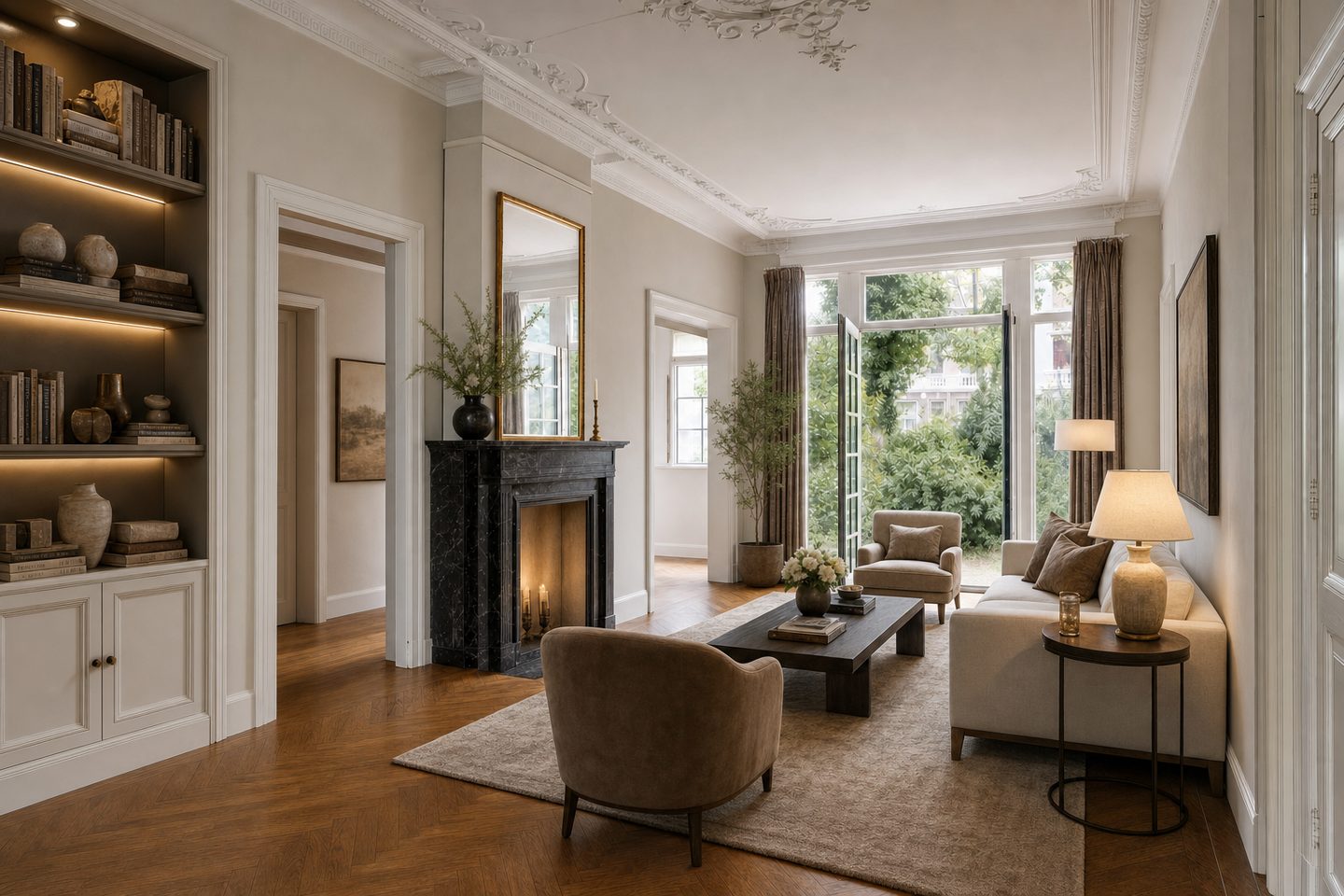 Herenhuis-salon bij het Vondelpark — Gestyled