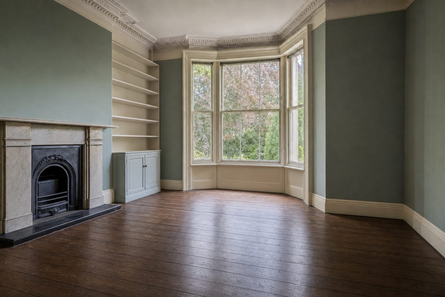 Victorian villa drawing room, North Oxford — Decluttered
