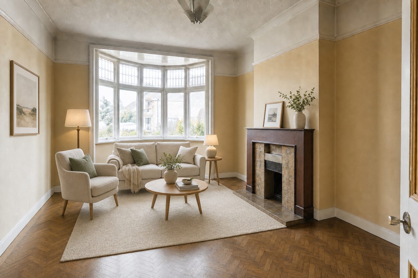 1930s semi sitting room, Headington — Staged