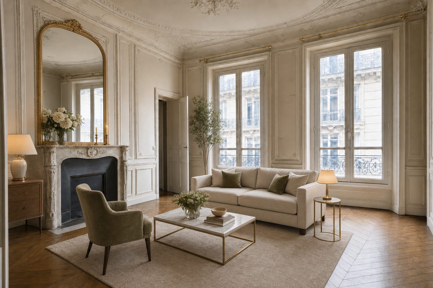 Séjour haussmannien, 17e arrondissement — Mis en scène