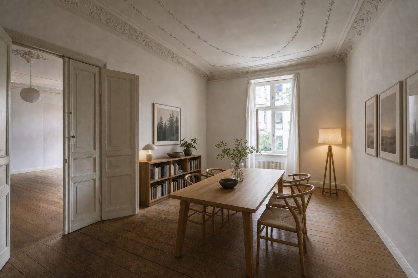 Berliner Zimmer im Gründerzeit-Altbau, Helmholtzkiez — Eingerichtet