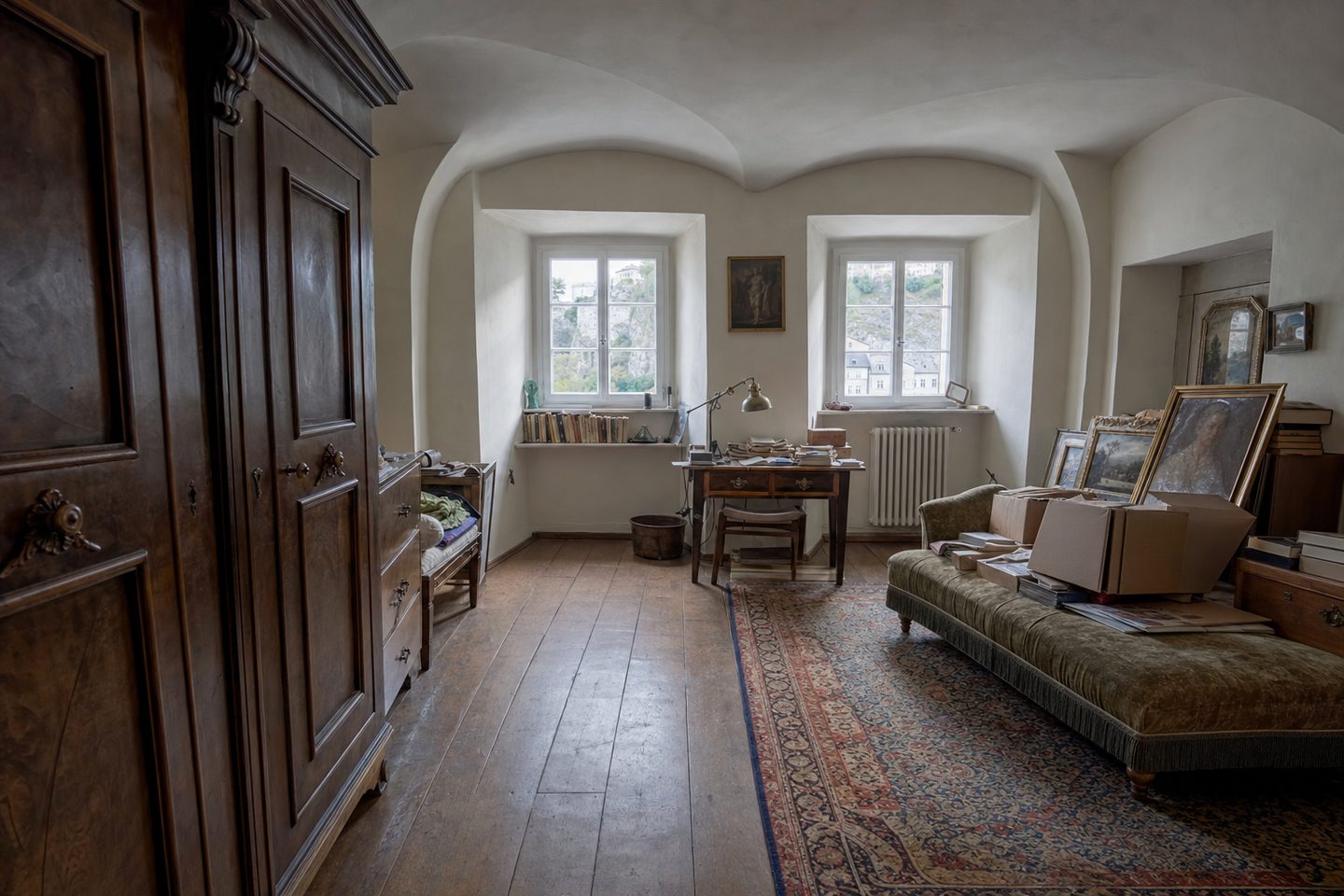 Wohnzimmer im Altstadthaus, Salzburger Altstadt — Original