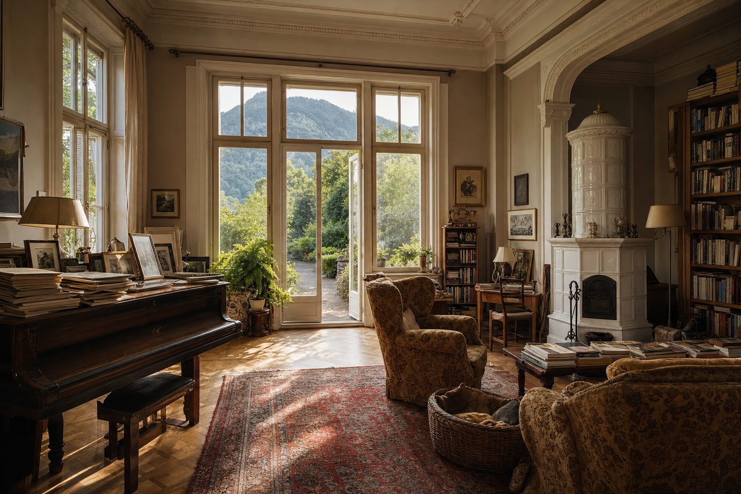Villen-Salon mit Bergblick, Aigen — Original