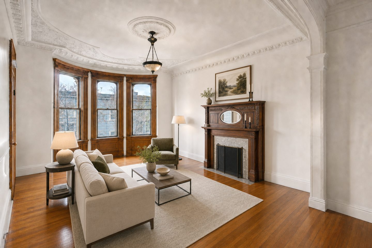 Victorian parlor, Noe Valley — Staged