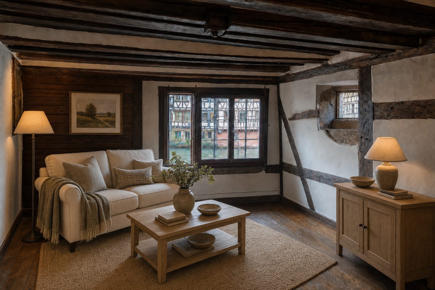 Appartement à colombages, Petite France — Mis en scène