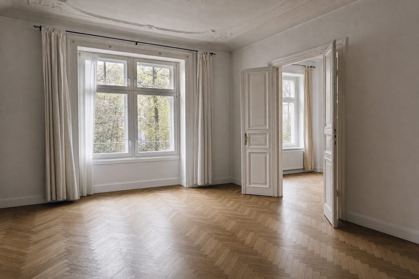 Gründerzeit-Wohnzimmer, Stuttgarter Westen — Entrümpelt