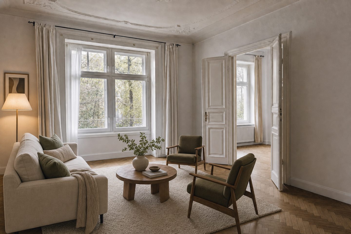 Gründerzeit-Wohnzimmer, Stuttgarter Westen — Eingerichtet