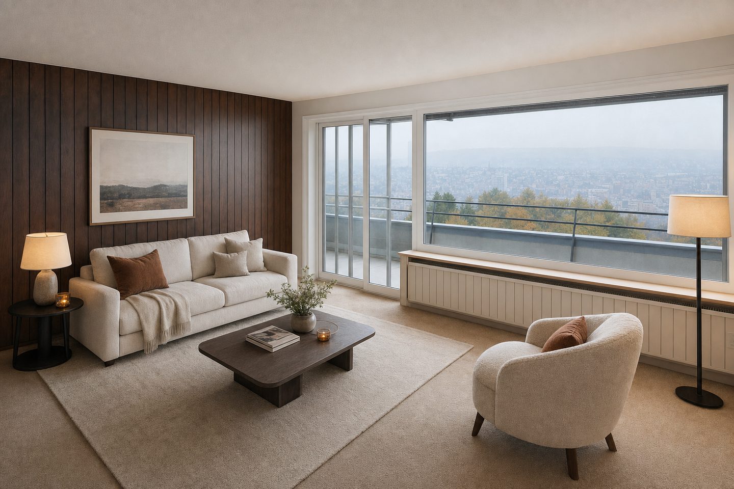 Wohnung mit Kesselblick, Halbhöhenlage — Eingerichtet