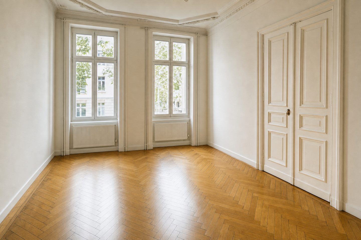 Altbau-Wohnzimmer, Kreis 4 — Entrümpelt