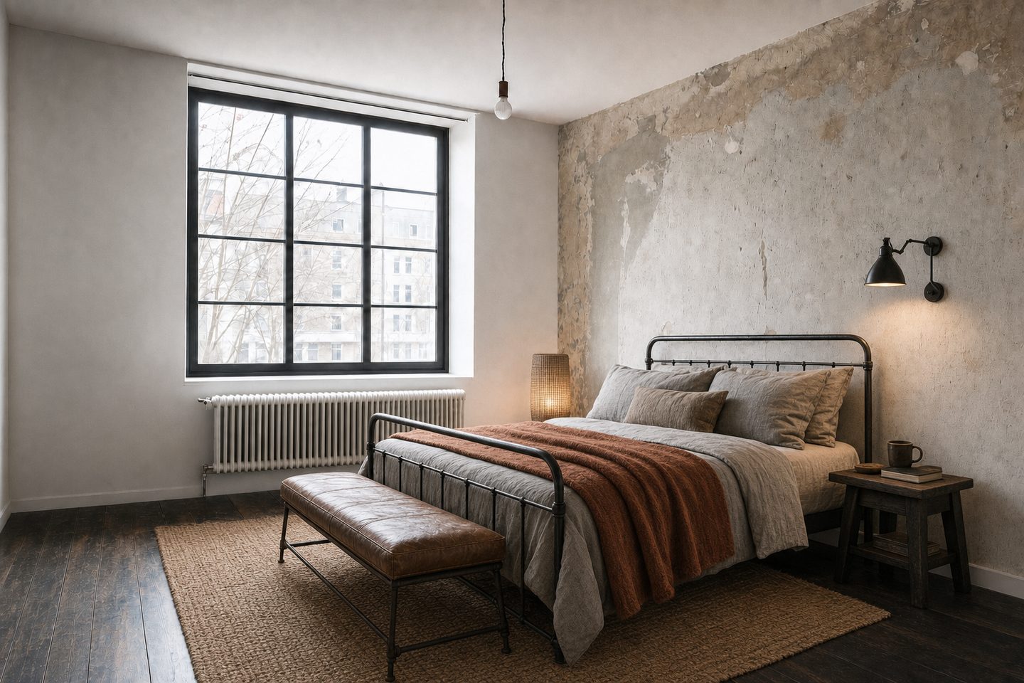 Das Industrial-Schlafzimmer — In diesem Stil
