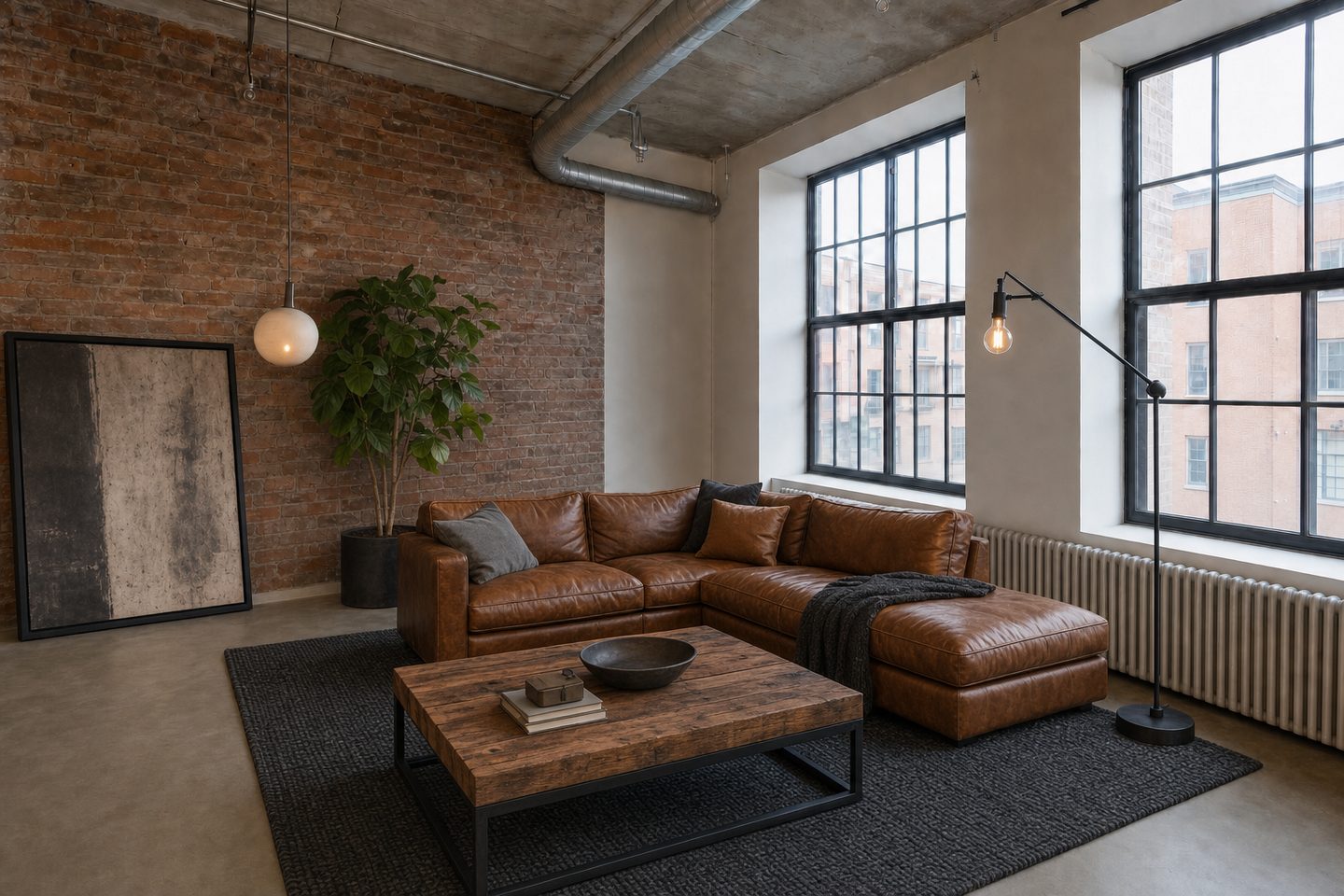 Das Industrial-Wohnzimmer — In diesem Stil