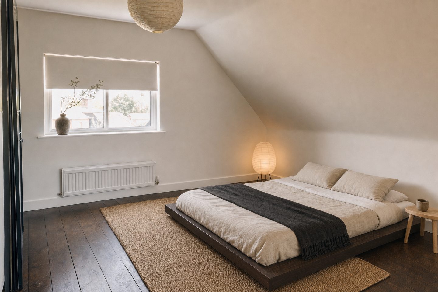 An attic bedroom under the slope — In this style